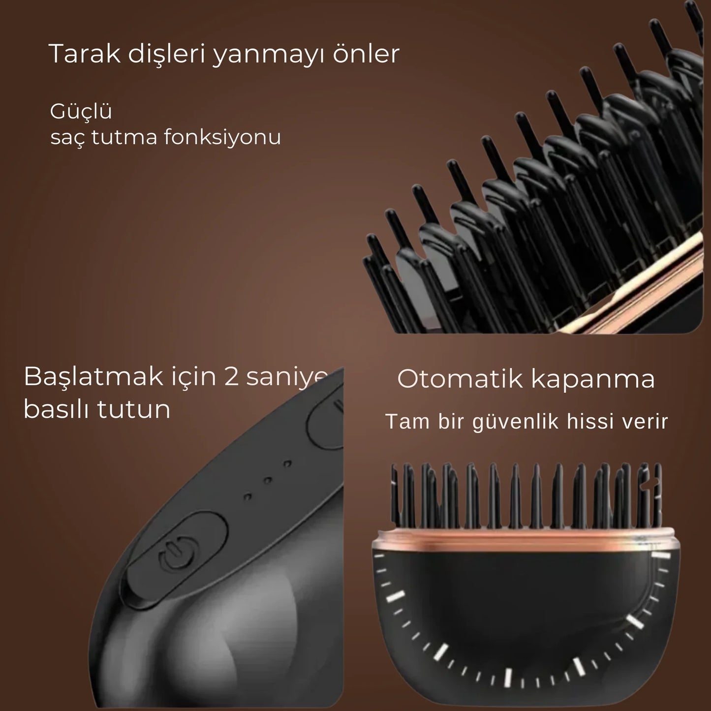 Mini Brush™ Kablosuz Saç Düzleştirici Tarak